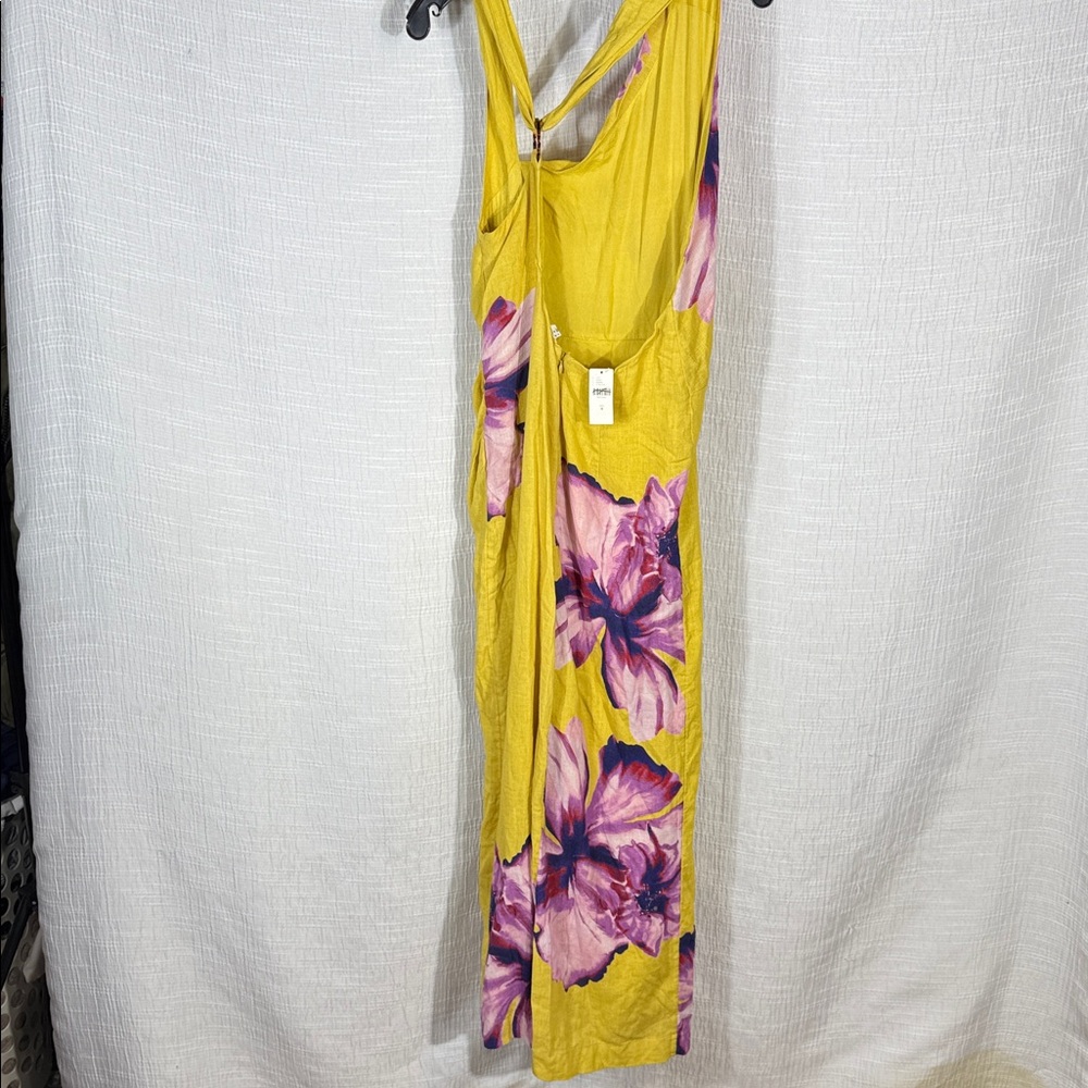 Anthropologie Asymmetrical‎ Linen Side Slit Maxi Dress medium NWT - Picture 11 of 11